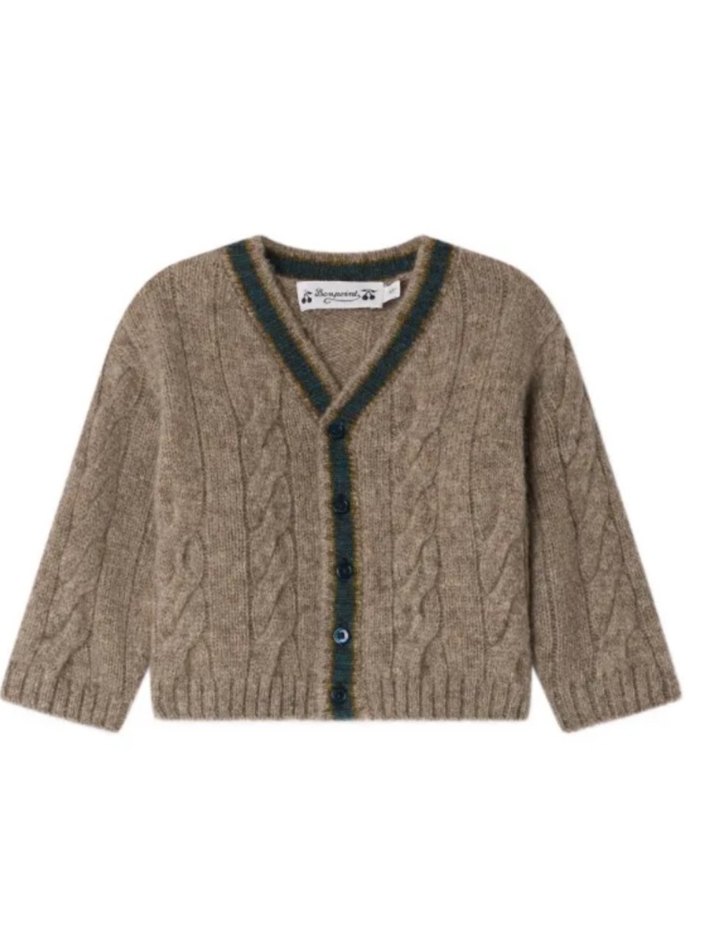 Bonpoint Gray Knit V-Neck Cardigan Sz 2A